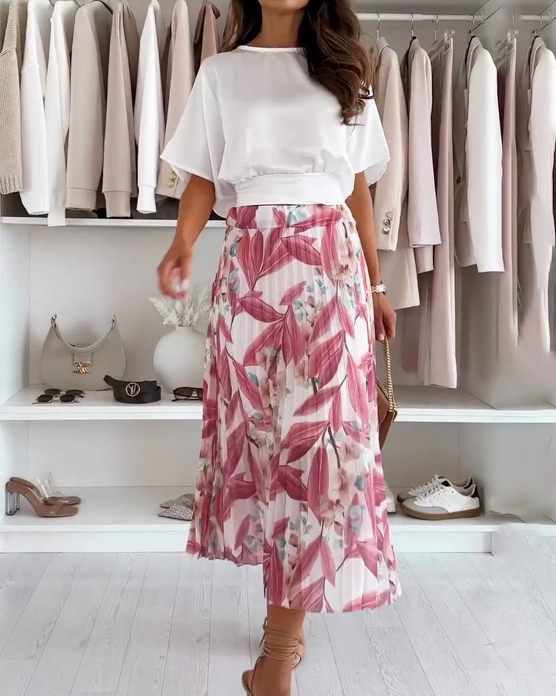 Bluse einfarbig taillenband kurzarm
