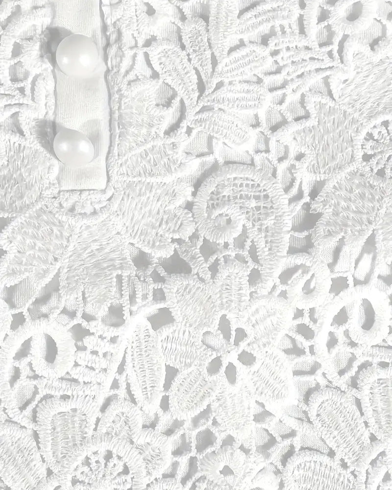 Bluse Rundhals Spitzeneinsatz